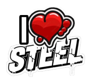 Naklejka I LOVE STEEL (1szt.)