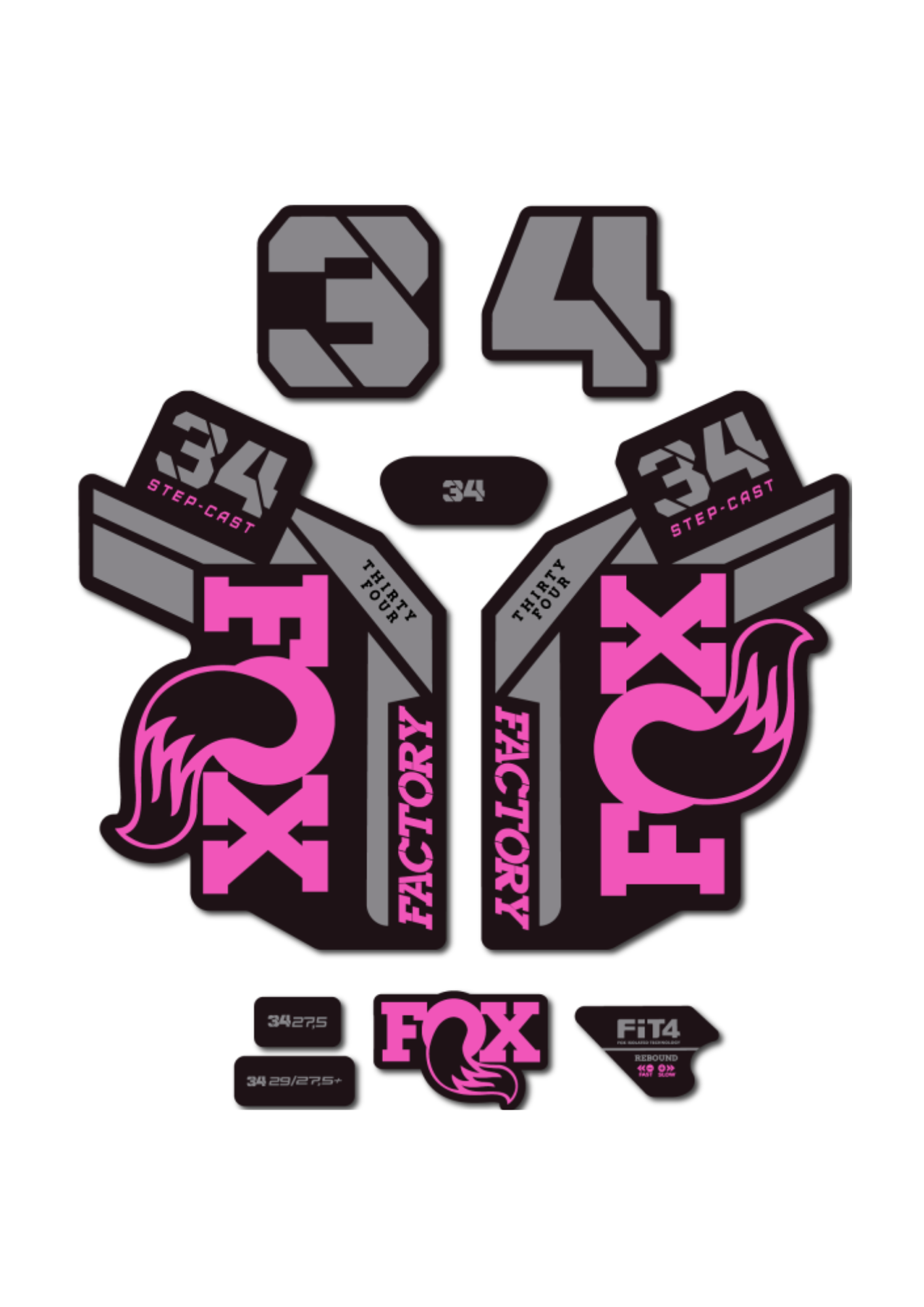 Naklejka na amortyzator Fox 34