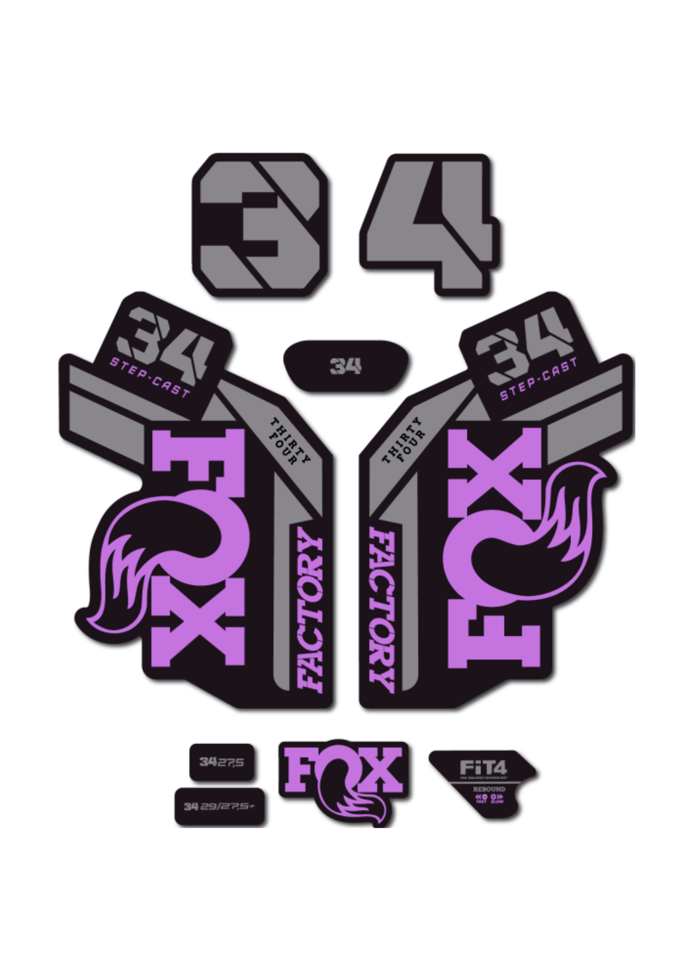 Naklejka na amortyzator Fox 34
