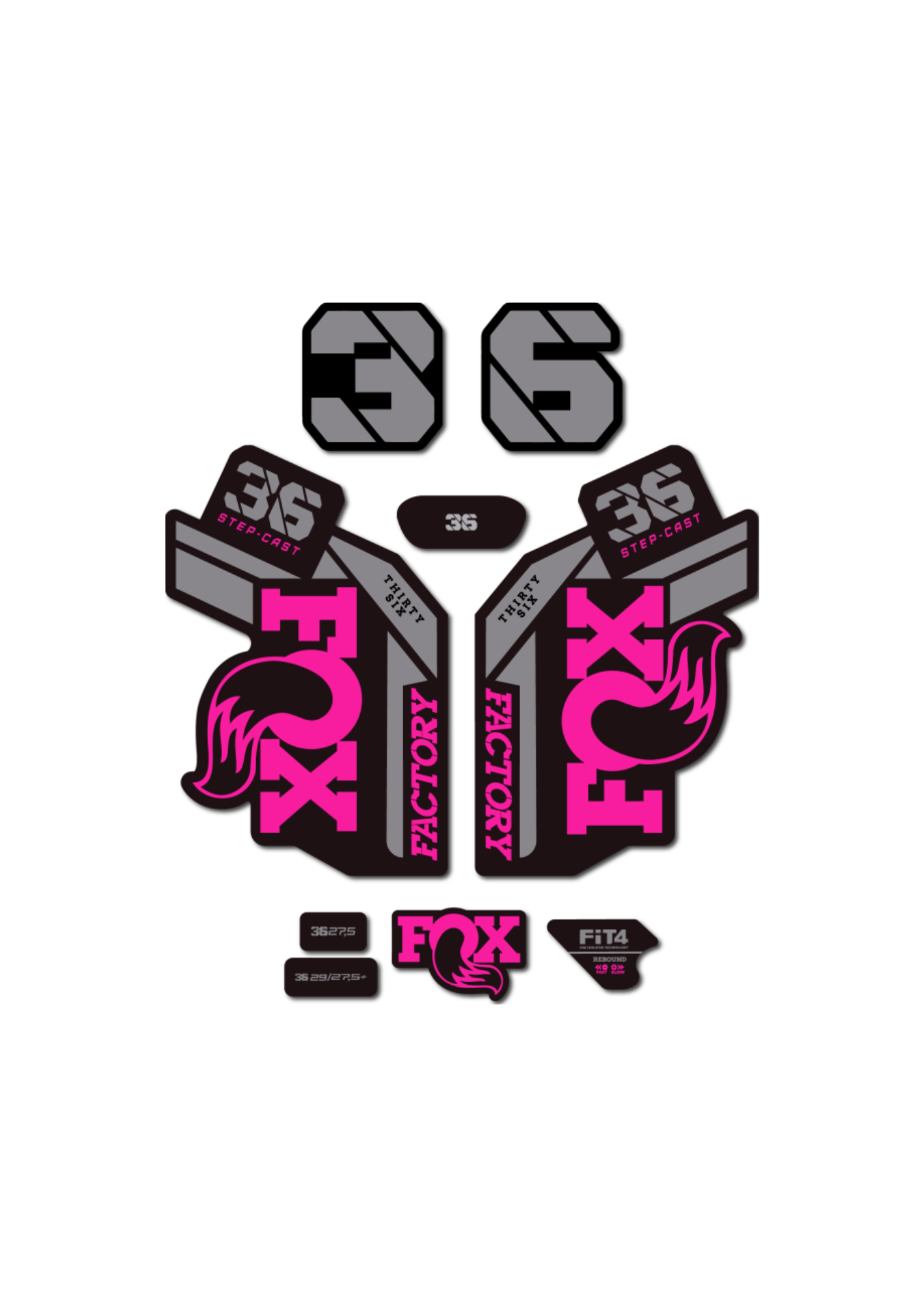 Naklejki na amortyzator Fox 36
