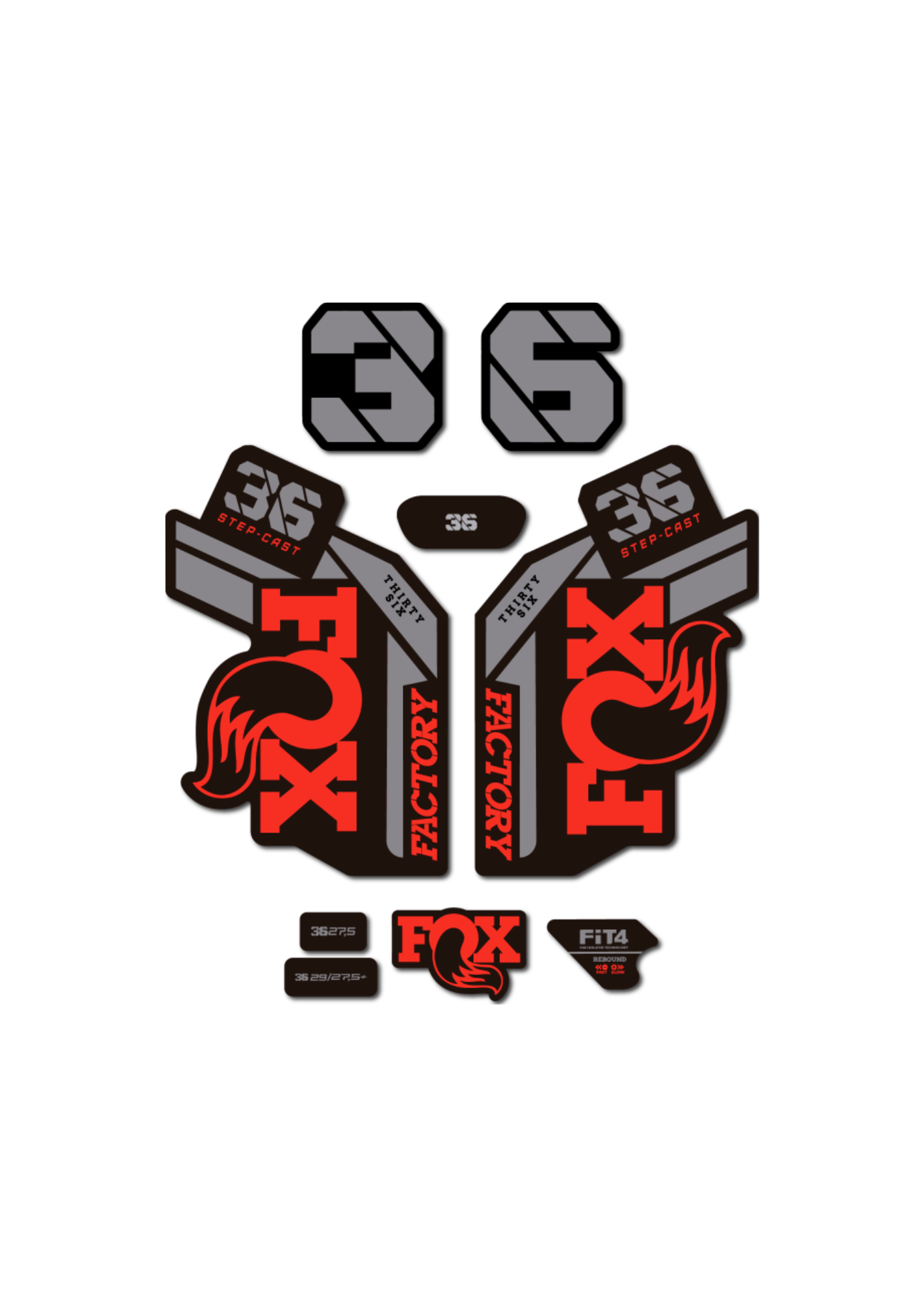 Naklejki na amortyzator Fox 36
