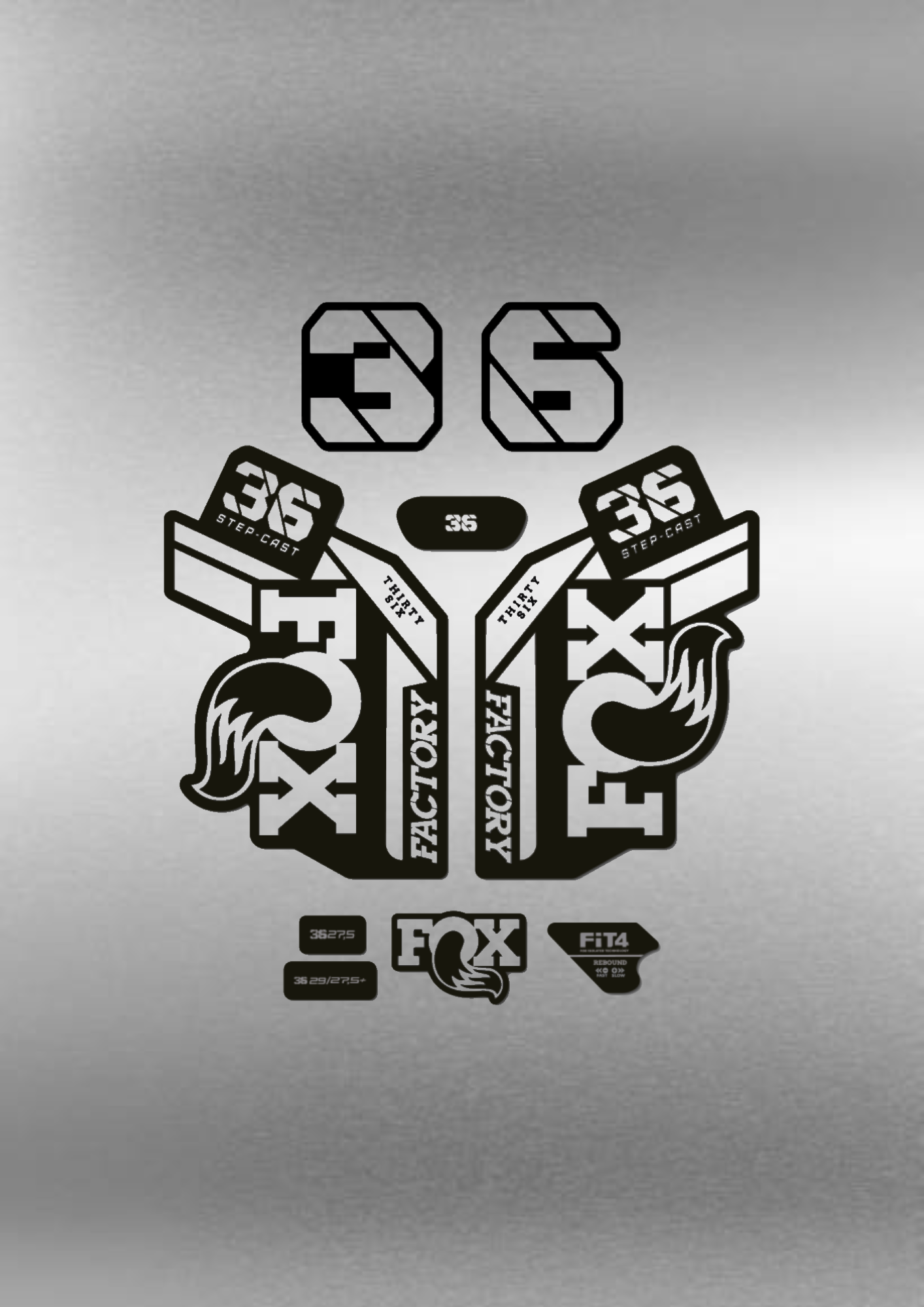 Naklejki na amortyzator Fox 36