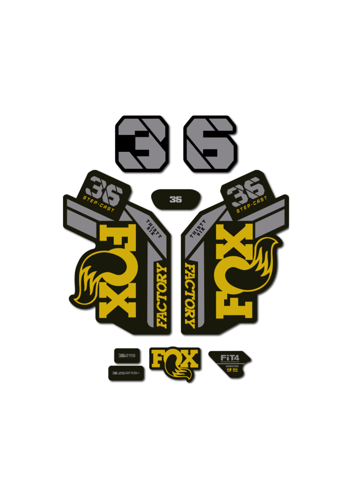 Naklejki na amortyzator Fox 36